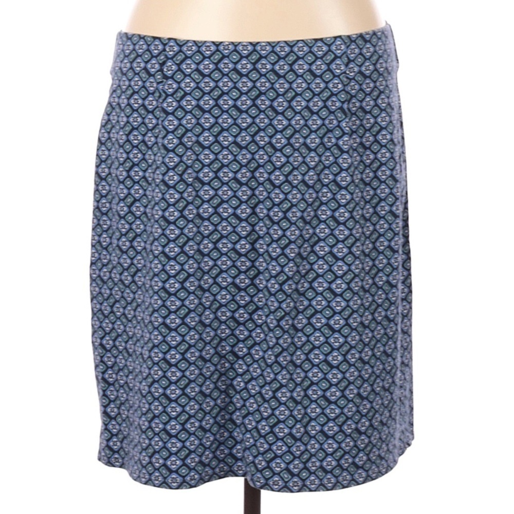 J‎ Jill blue white geometric pattern skirt soft stretchy size large